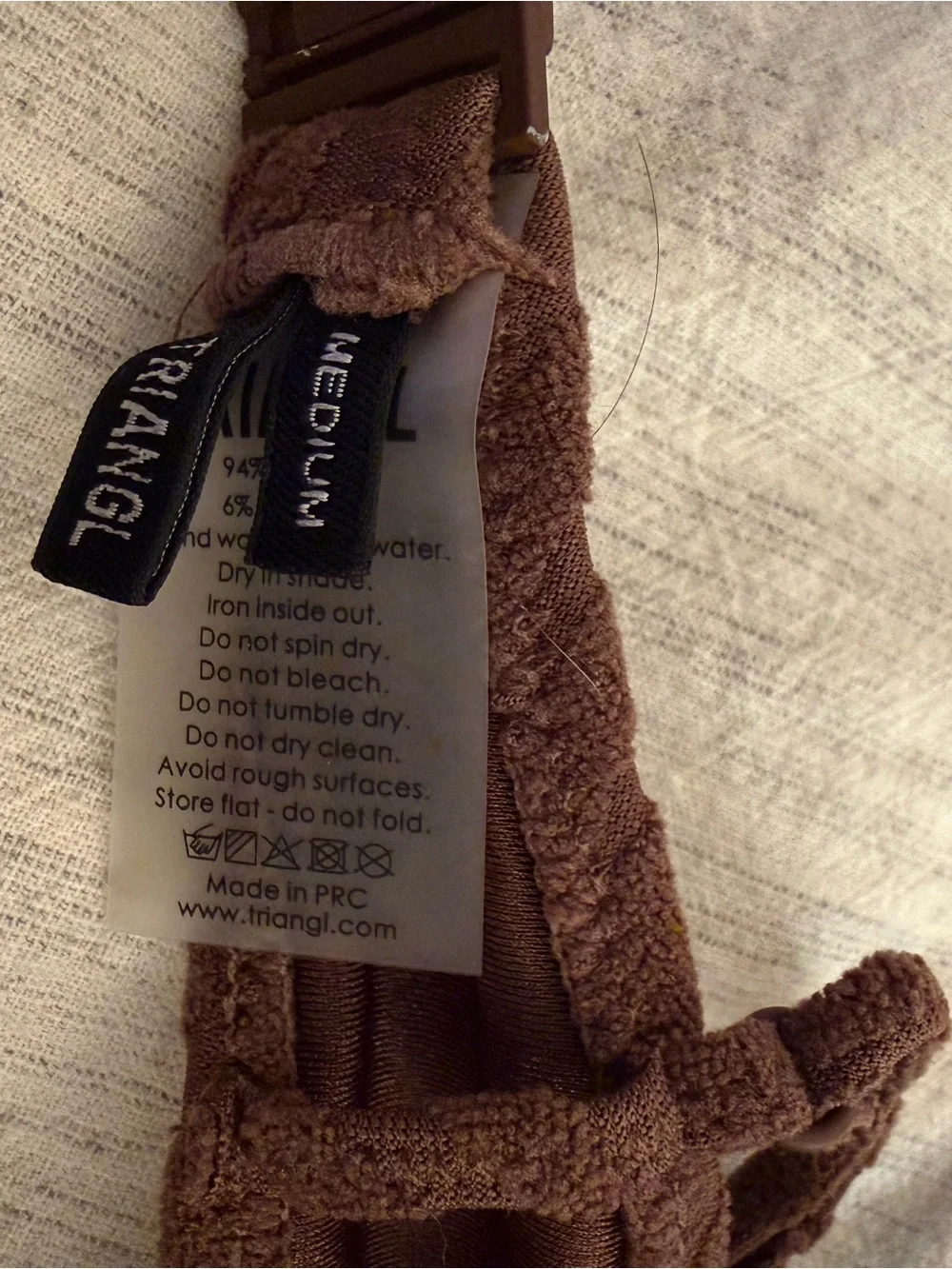 TRIANGL Brown Textured Bikini Set Medium